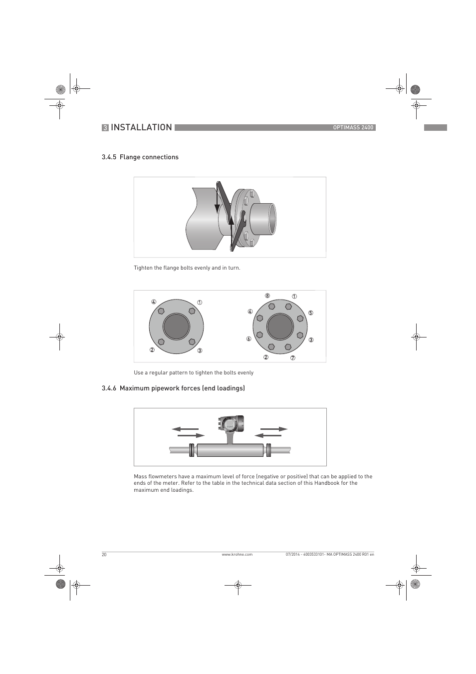 Installation | KROHNE OPTIMASS 2400 User Manual | Page 20 / 52