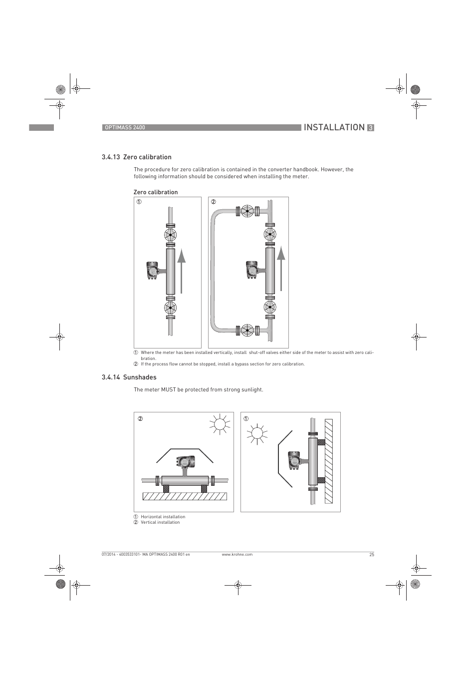 Installation | KROHNE OPTIMASS 2400 User Manual | Page 25 / 52