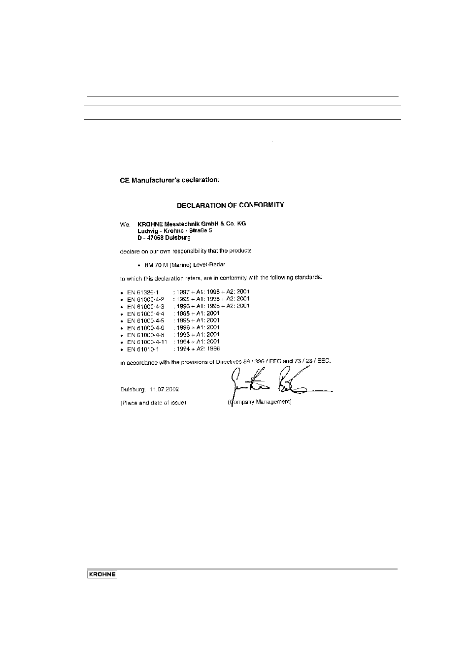 KROHNE BM 70 M User Manual | Page 75 / 110