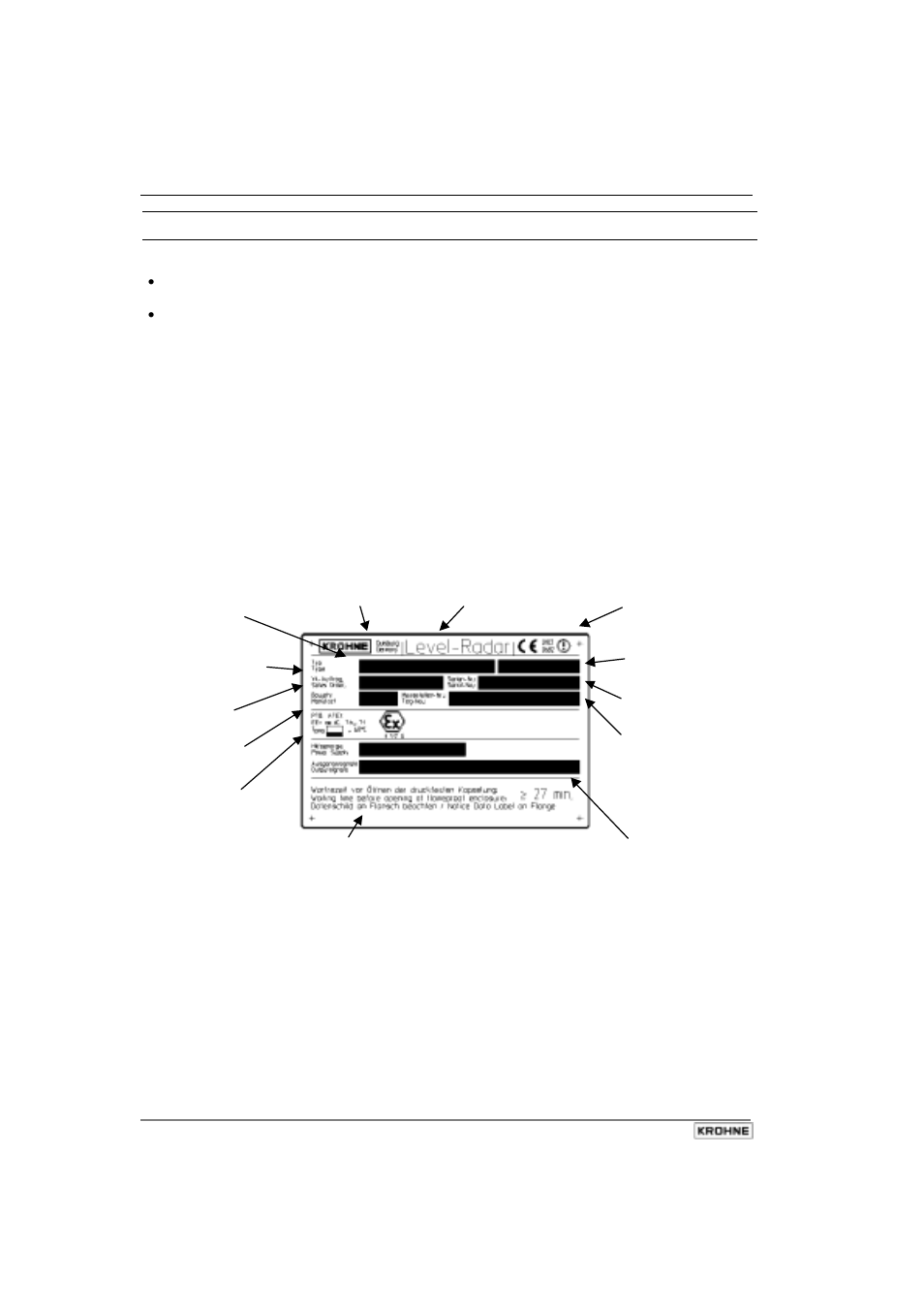 KROHNE BM 70 M User Manual | Page 94 / 110