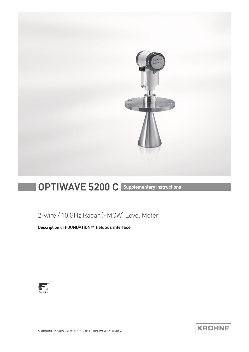 KROHNE OPTIWAVE 5200 FOUNDATION FIELDBUS User Manual | 76 pages