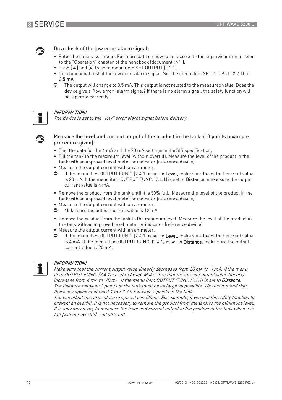 Service | KROHNE OPTIWAVE 5200C SIL User Manual | Page 22 / 36