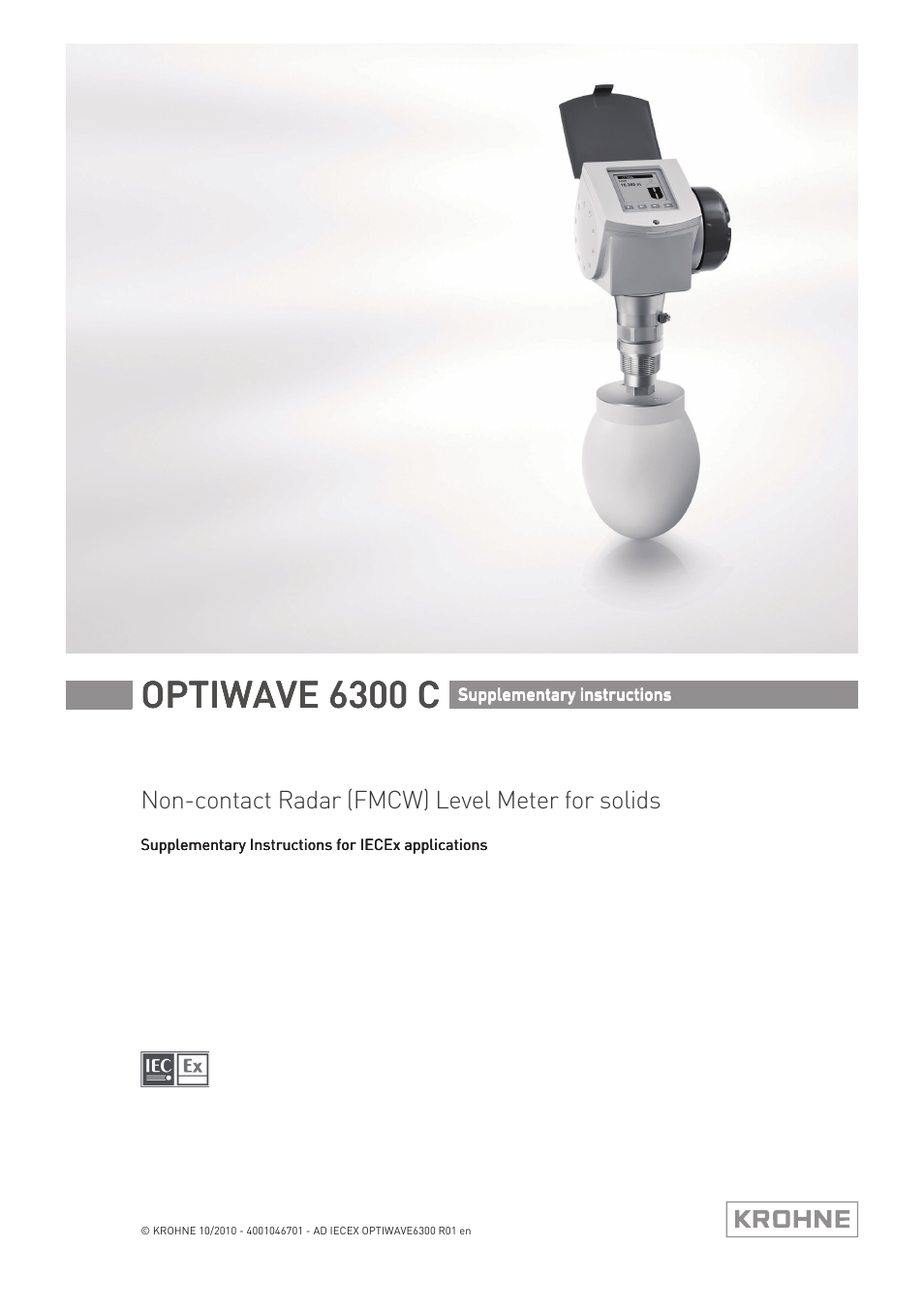 KROHNE OPTIWAVE 6300 IECEx User Manual | 20 pages