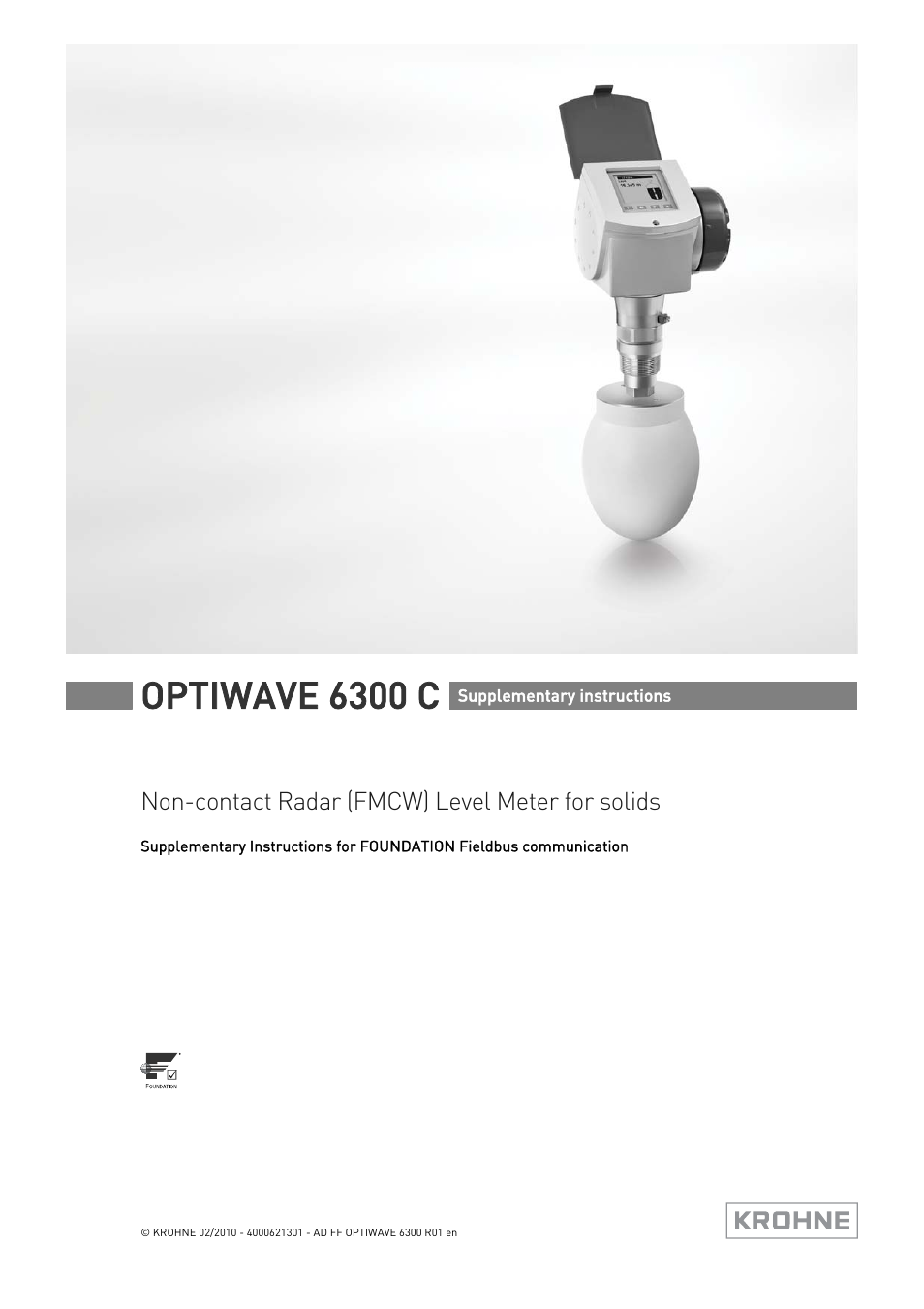 KROHNE OPTIWAVE 6300C FOUNDATION FIELDBUS User Manual | 12 pages
