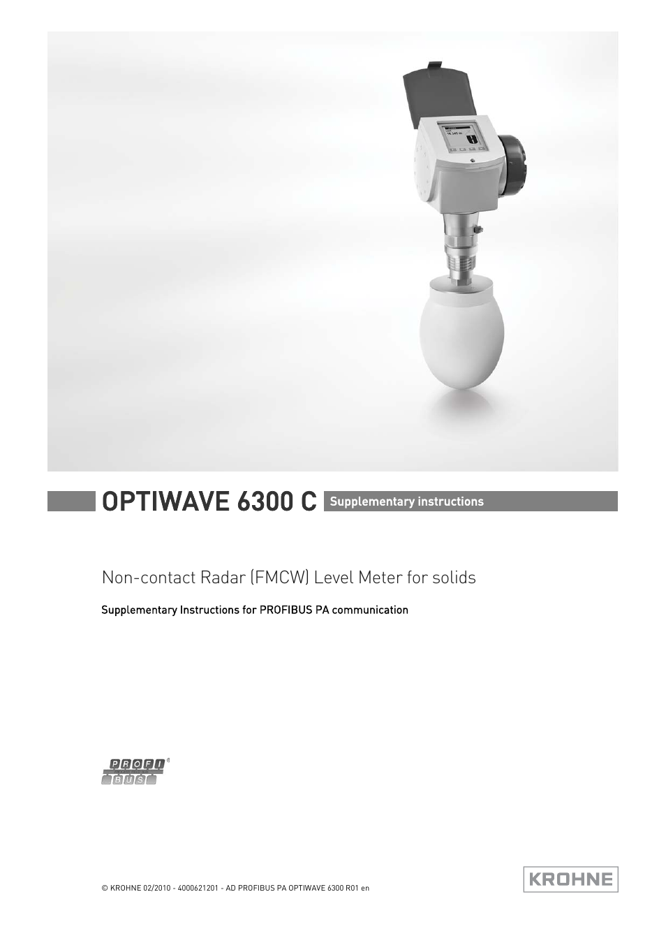 KROHNE OPTIWAVE 6300C PROFIBUS PA User Manual | 12 pages