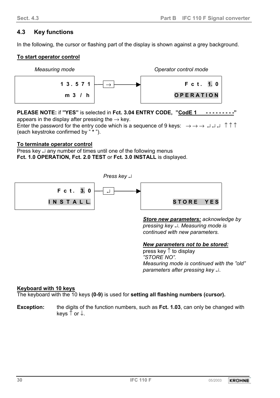 3 key functions | KROHNE IFC 110 Converter User Manual | Page 30 / 104