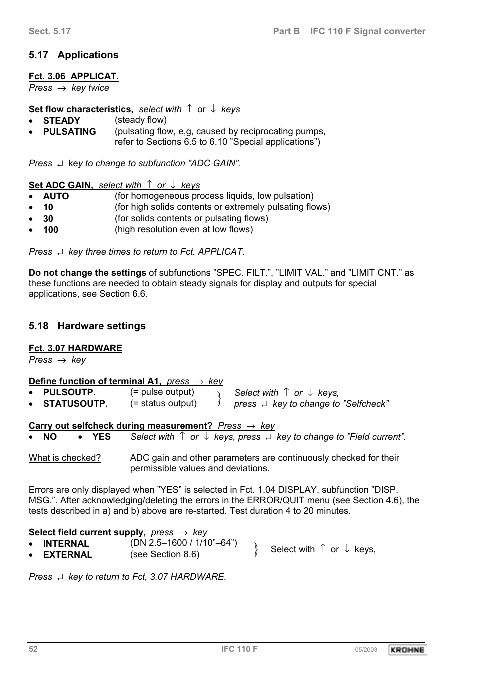 KROHNE IFC 110 Converter User Manual | Page 52 / 104