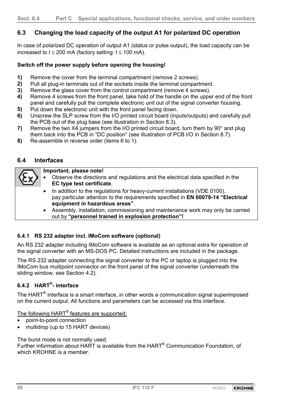 KROHNE IFC 110 Converter User Manual | Page 58 / 104