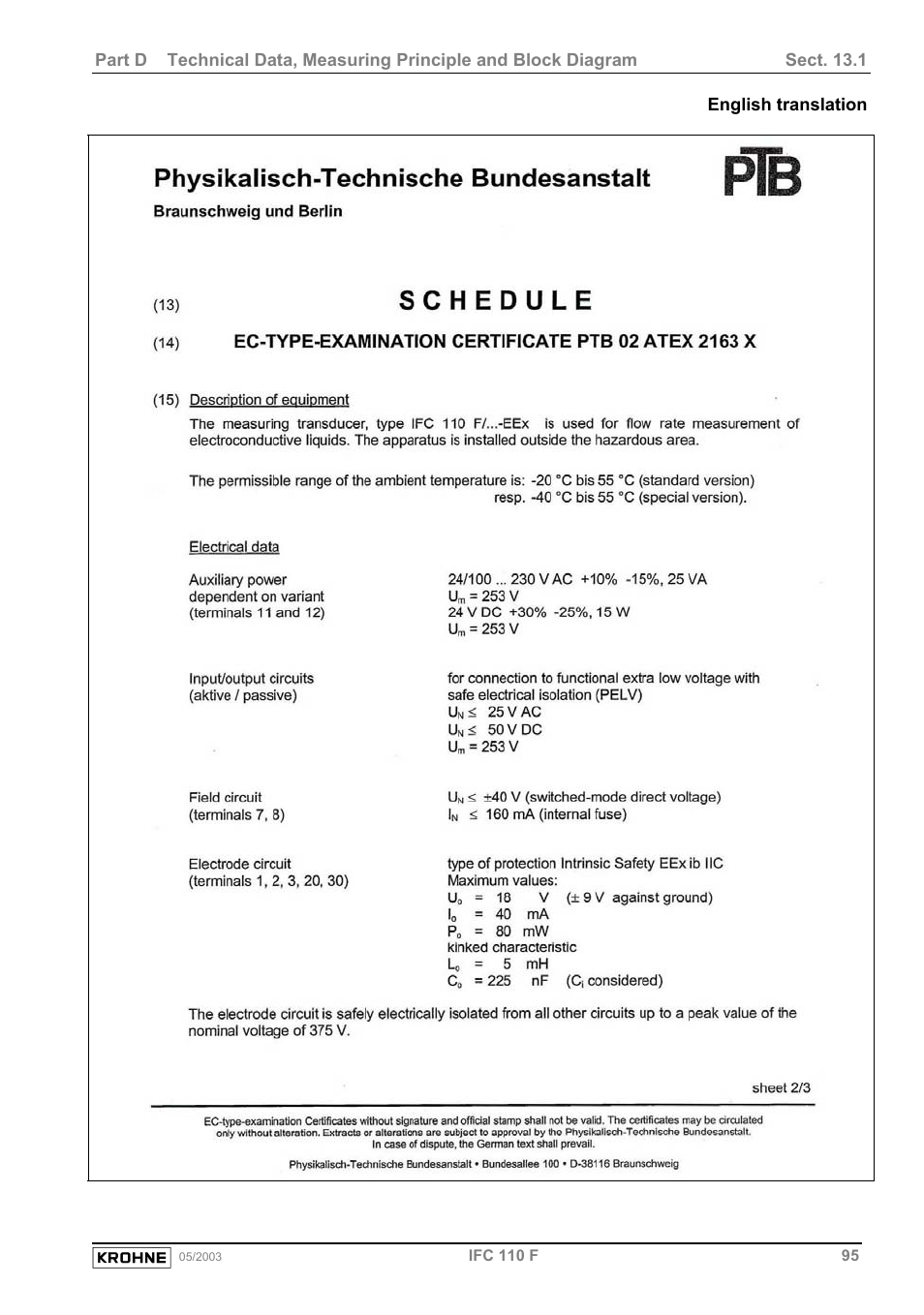 KROHNE IFC 110 Converter User Manual | Page 95 / 104