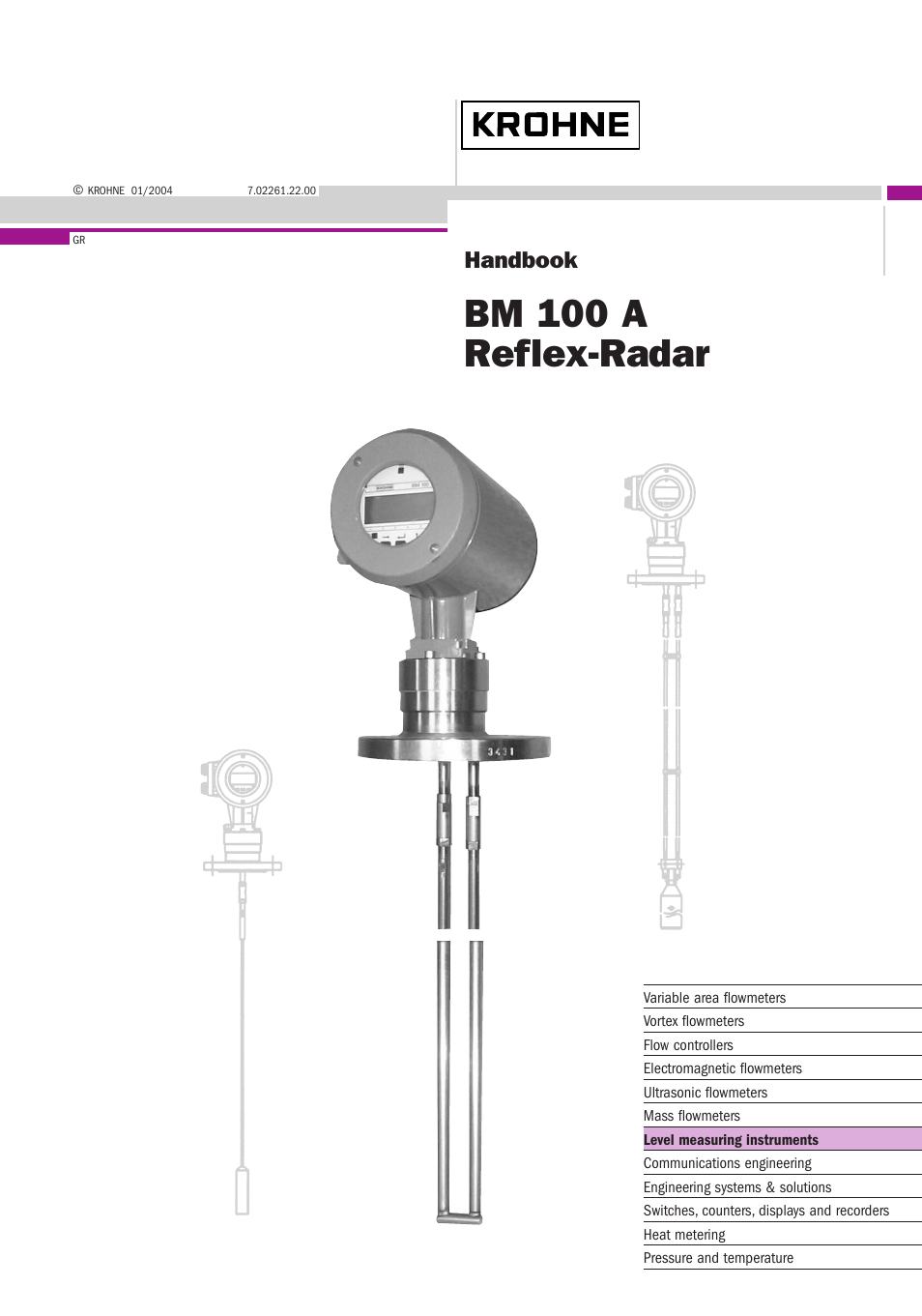 KROHNE BM 100A Handbook User Manual | 84 pages