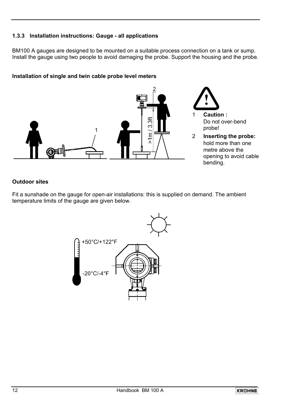 KROHNE BM 100A Handbook User Manual | Page 12 / 84