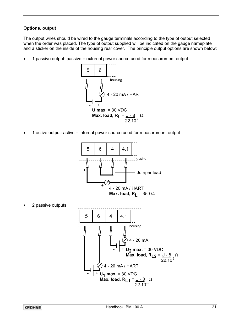 KROHNE BM 100A Handbook User Manual | Page 21 / 84