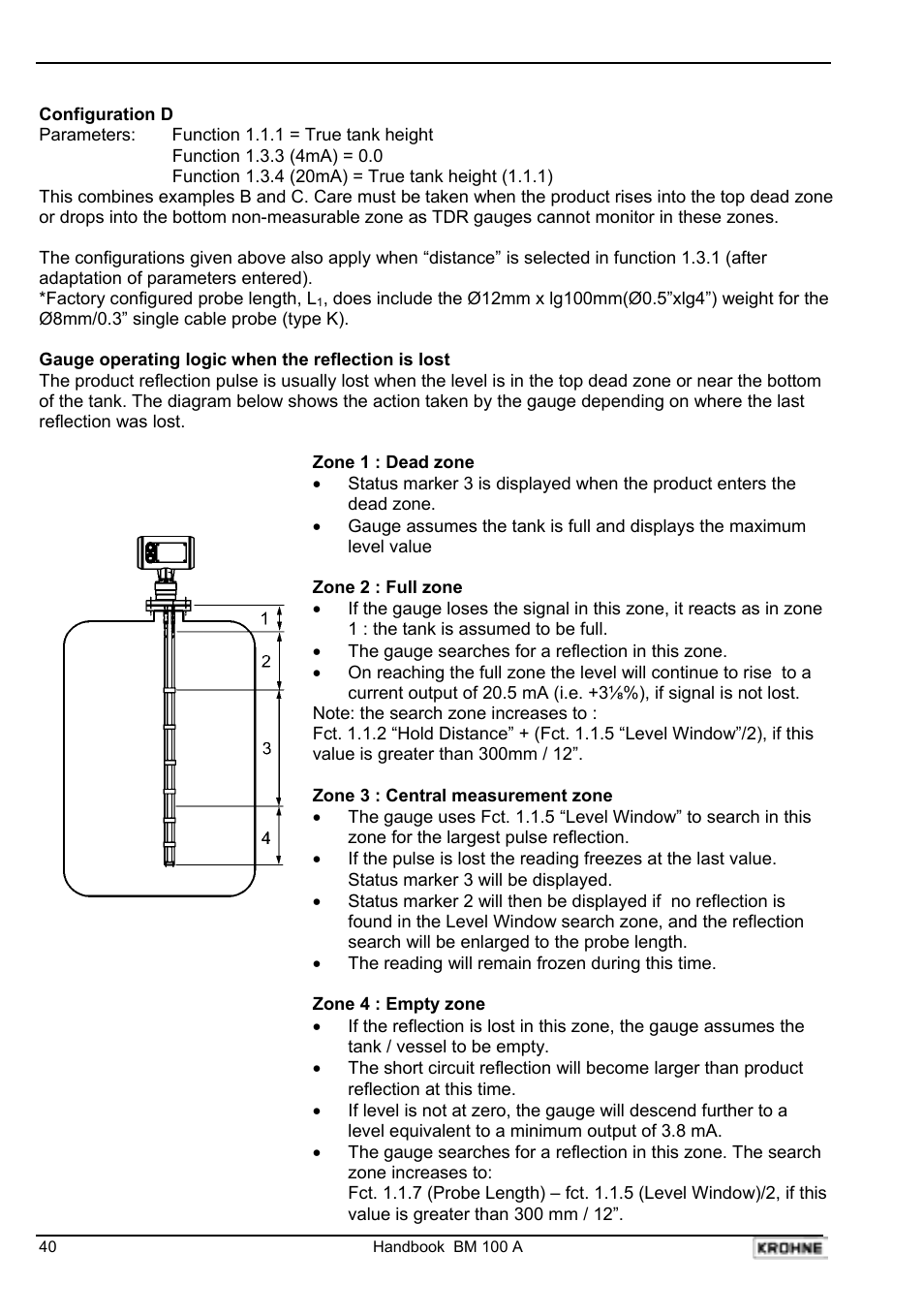 KROHNE BM 100A Handbook User Manual | Page 40 / 84