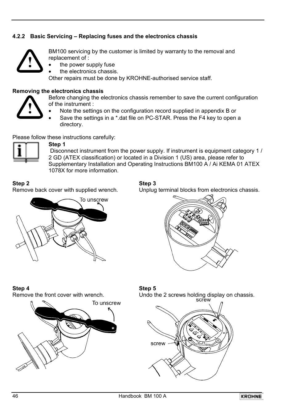 KROHNE BM 100A Handbook User Manual | Page 46 / 84