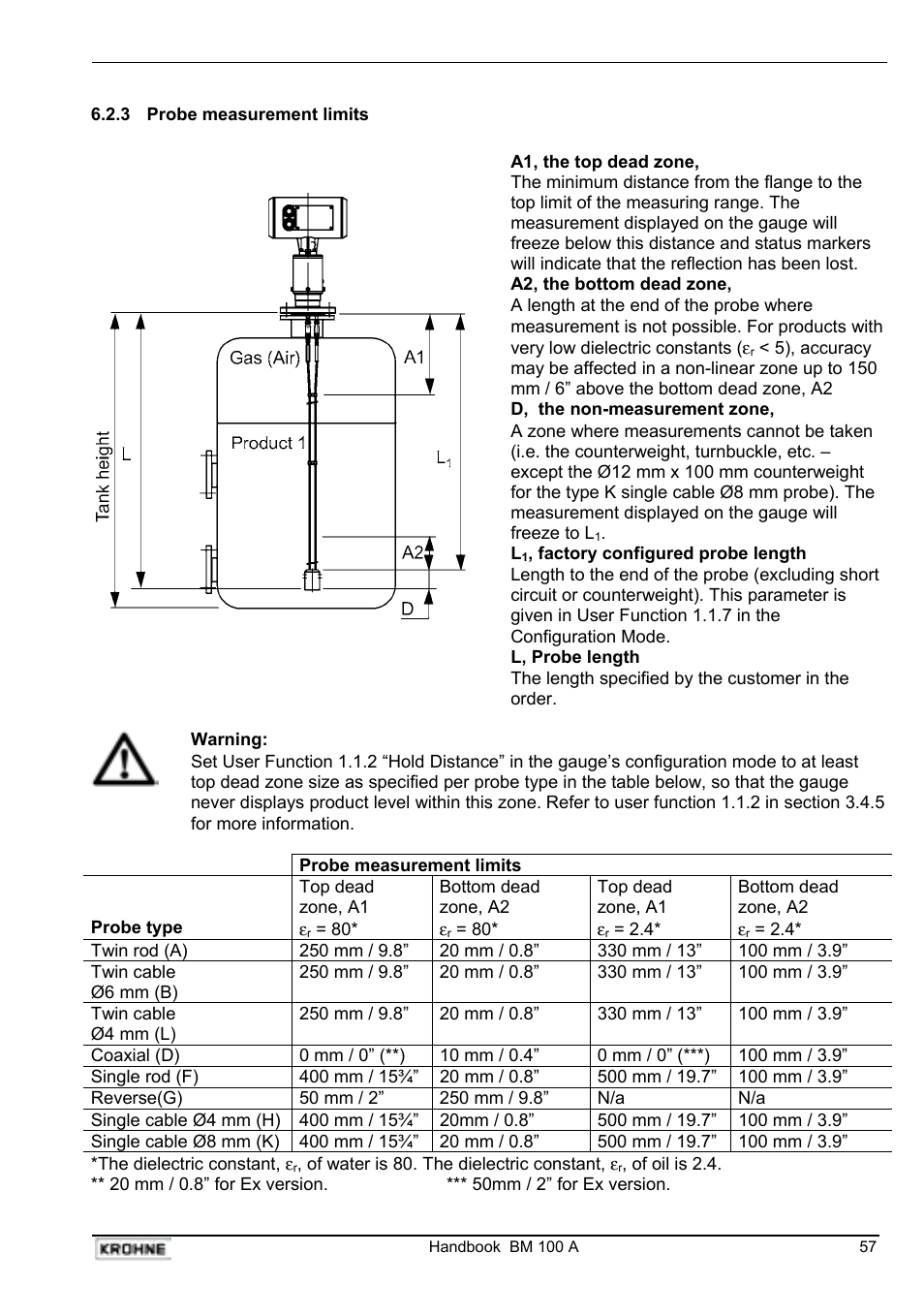 KROHNE BM 100A Handbook User Manual | Page 57 / 84