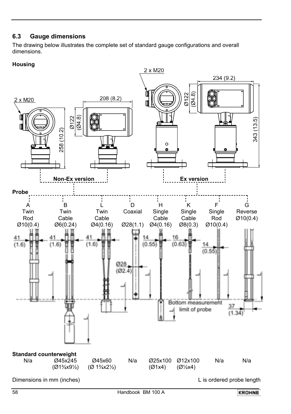 KROHNE BM 100A Handbook User Manual | Page 58 / 84