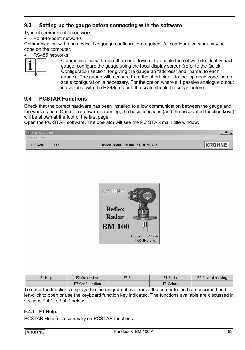 KROHNE BM 100A Handbook User Manual | Page 63 / 84