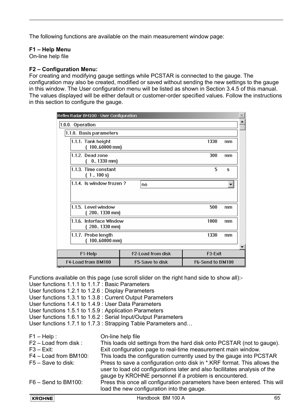 KROHNE BM 100A Handbook User Manual | Page 65 / 84