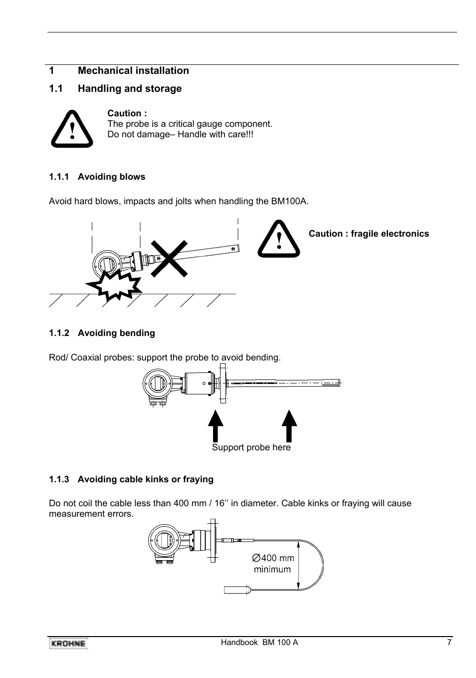 KROHNE BM 100A Handbook User Manual | Page 7 / 84