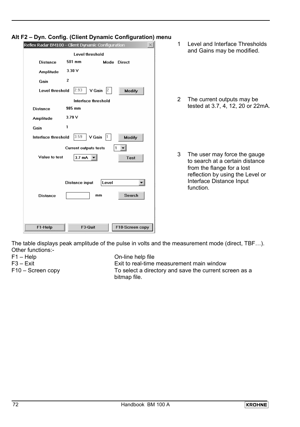 KROHNE BM 100A Handbook User Manual | Page 72 / 84