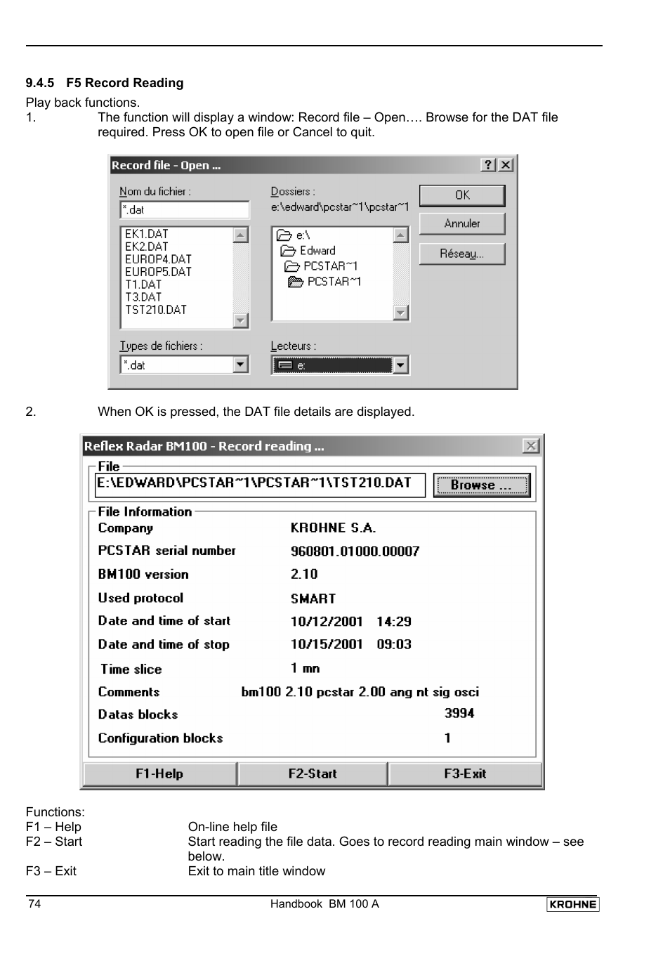 KROHNE BM 100A Handbook User Manual | Page 74 / 84
