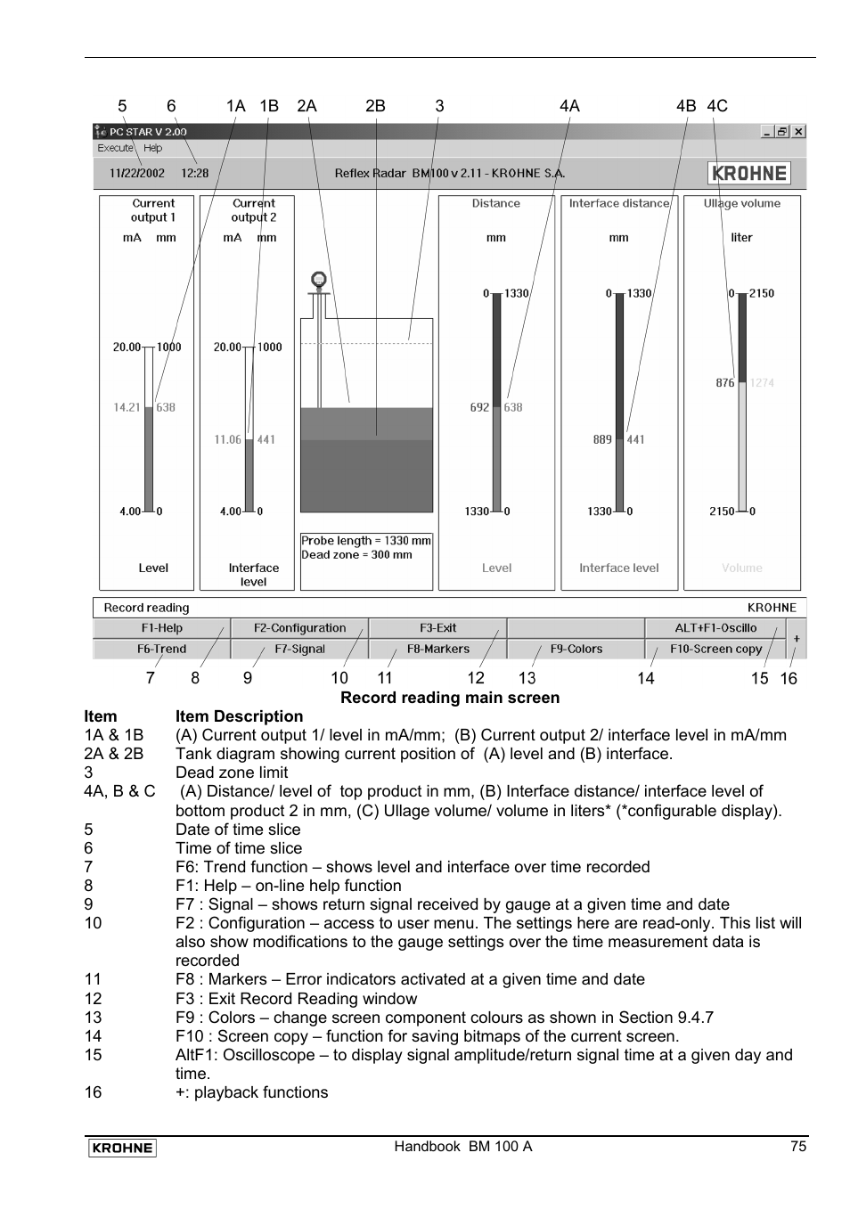 KROHNE BM 100A Handbook User Manual | Page 75 / 84