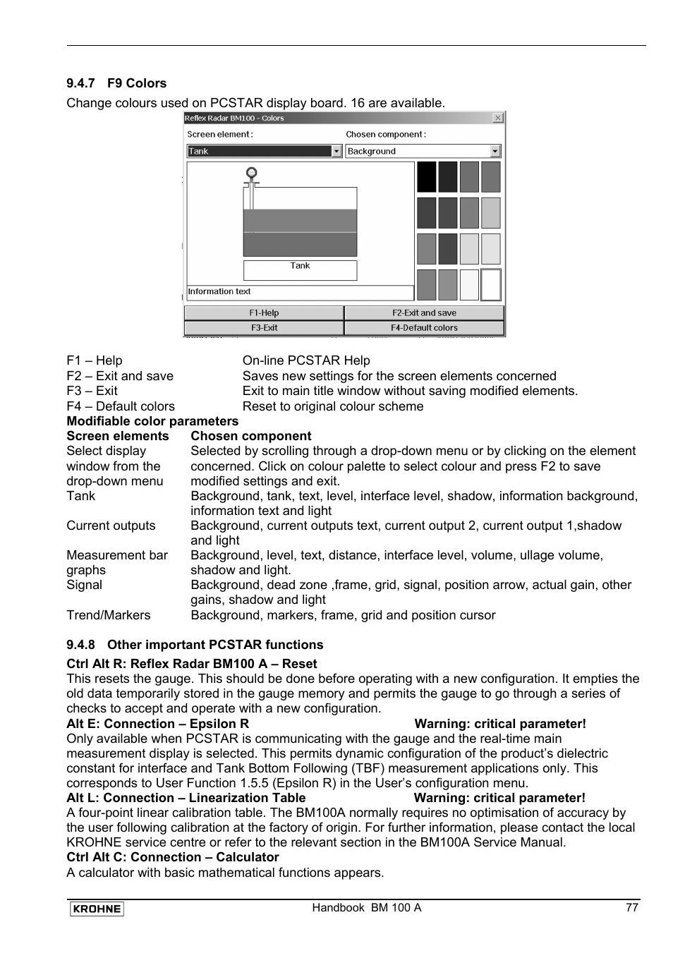 KROHNE BM 100A Handbook User Manual | Page 77 / 84