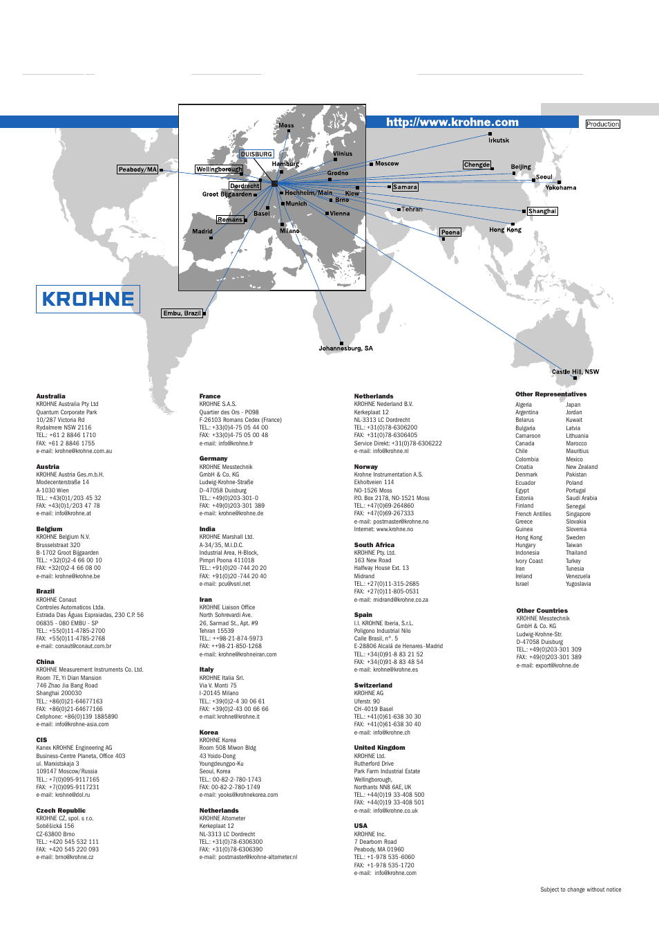 KROHNE BM 100A Handbook User Manual | Page 84 / 84