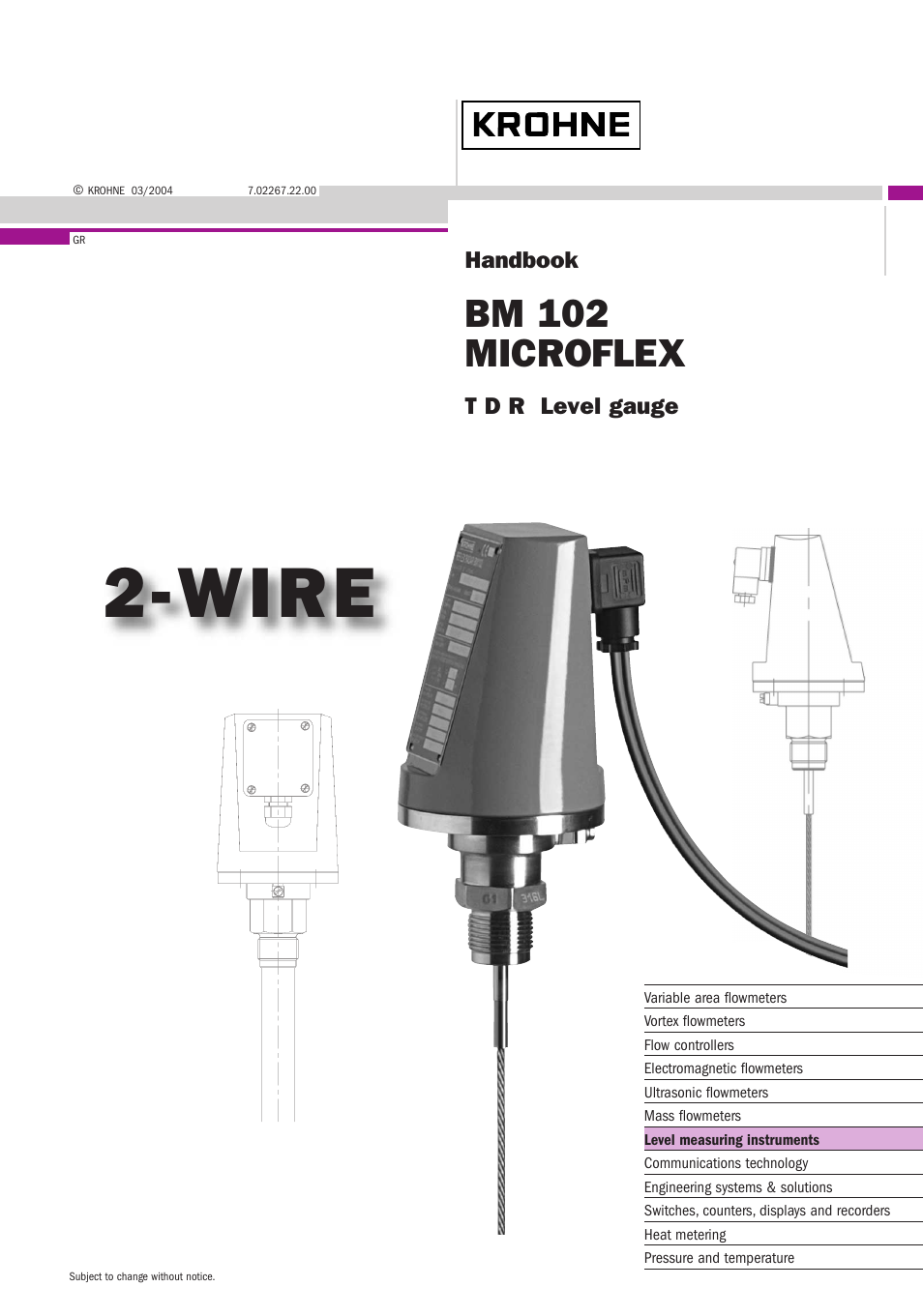 KROHNE BM 102 Handbook User Manual | 92 pages
