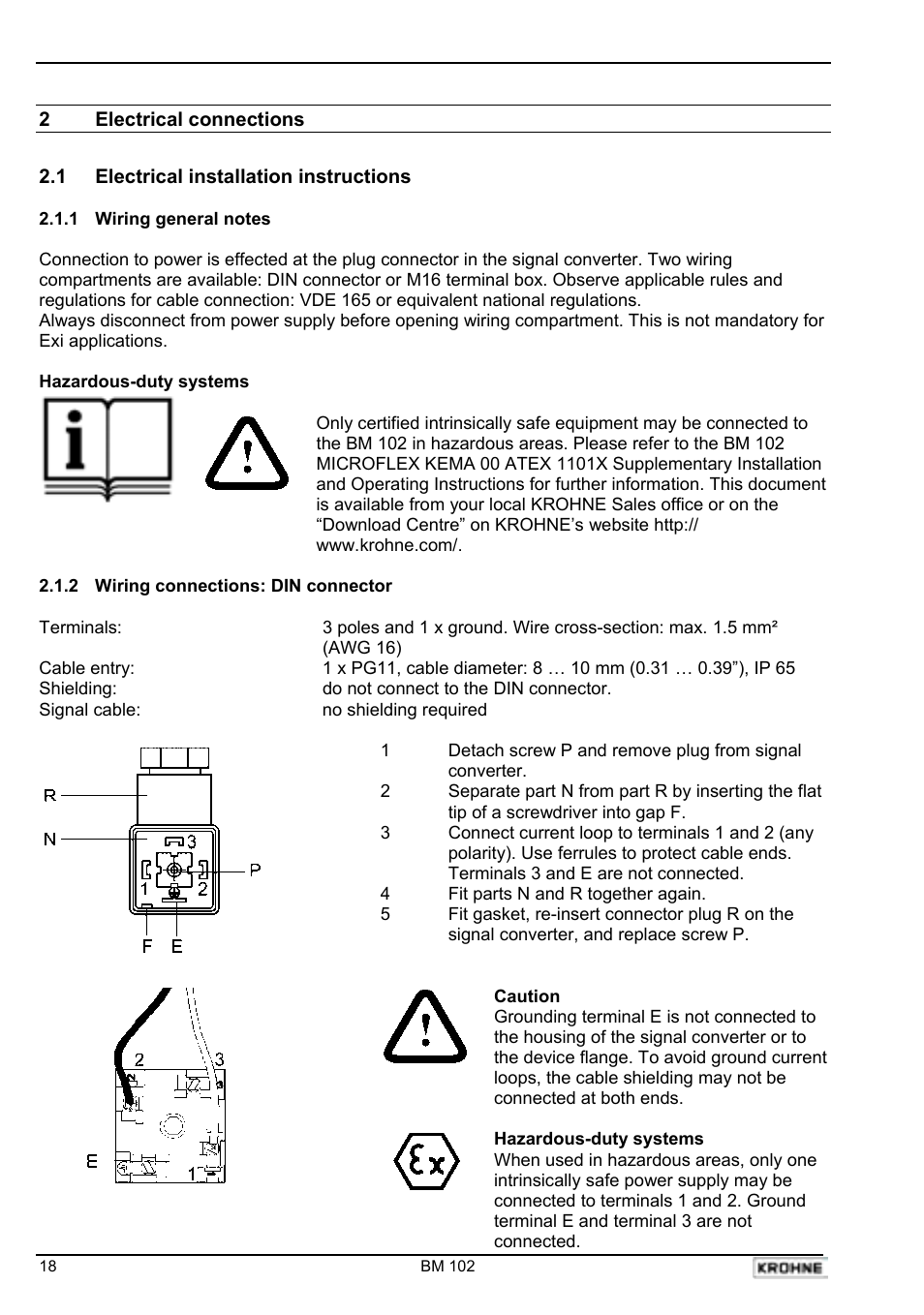 KROHNE BM 102 Handbook User Manual | Page 18 / 92