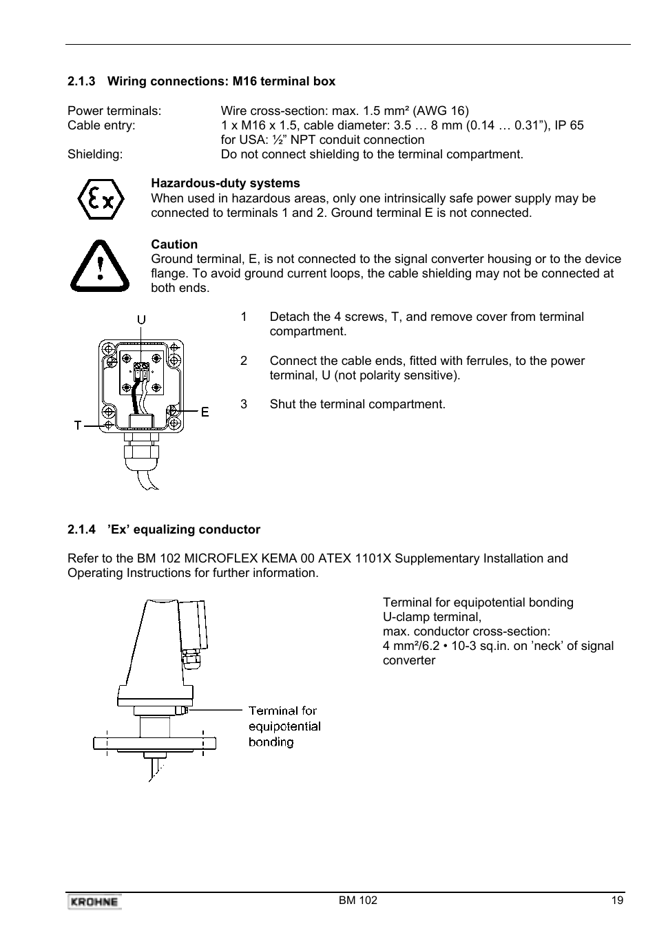 KROHNE BM 102 Handbook User Manual | Page 19 / 92