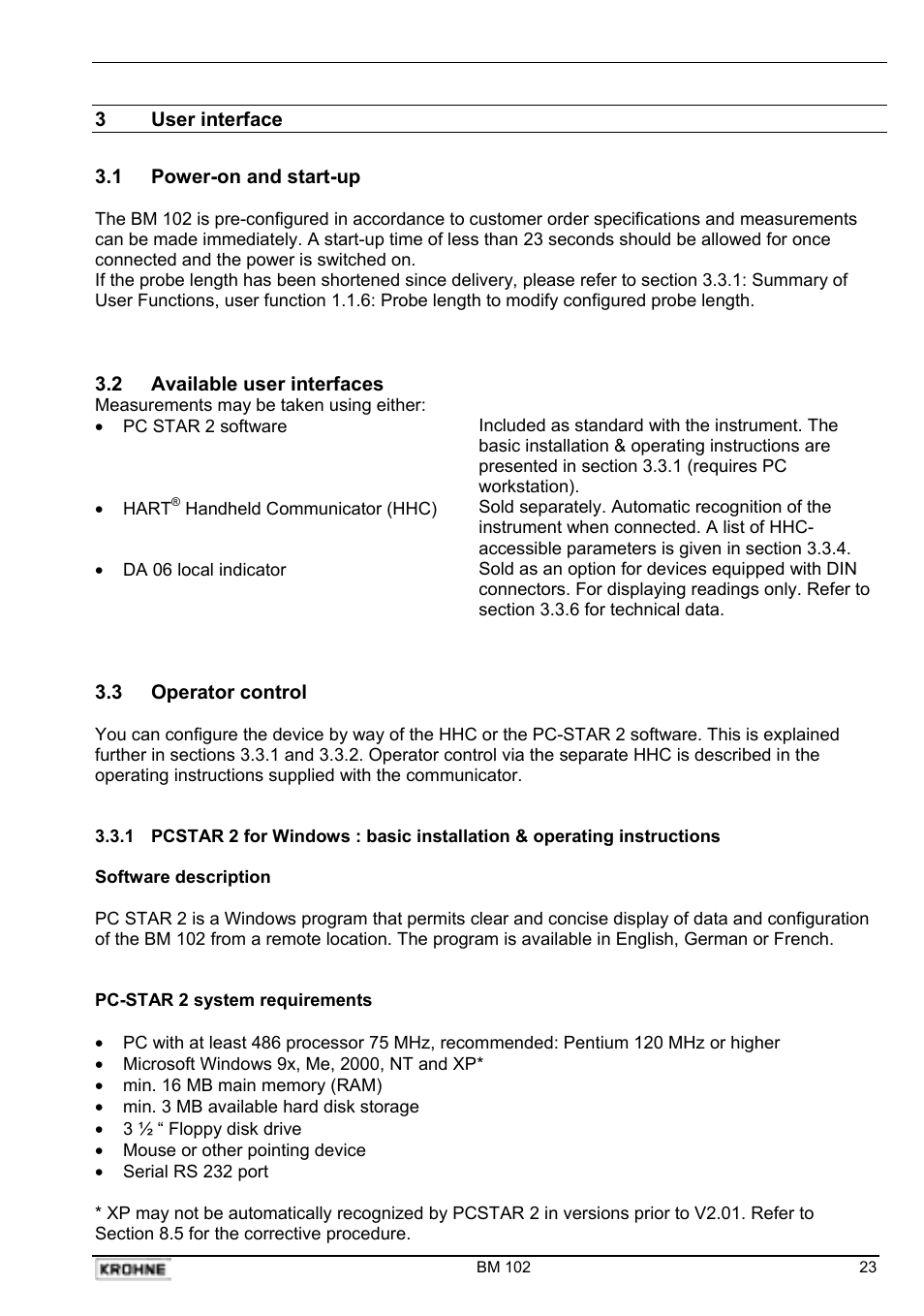 KROHNE BM 102 Handbook User Manual | Page 23 / 92