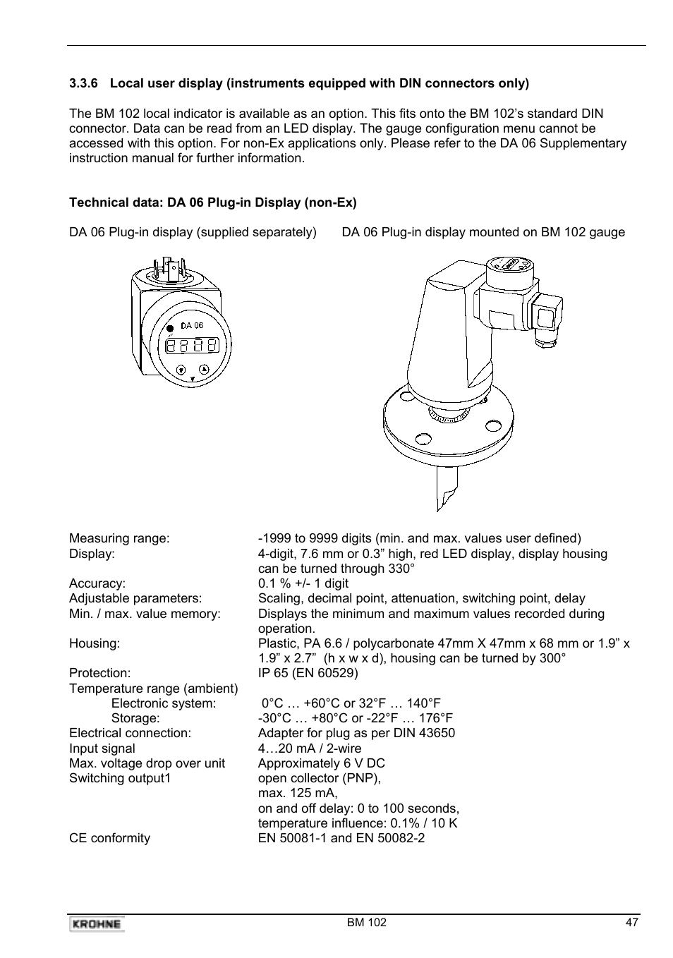 KROHNE BM 102 Handbook User Manual | Page 47 / 92