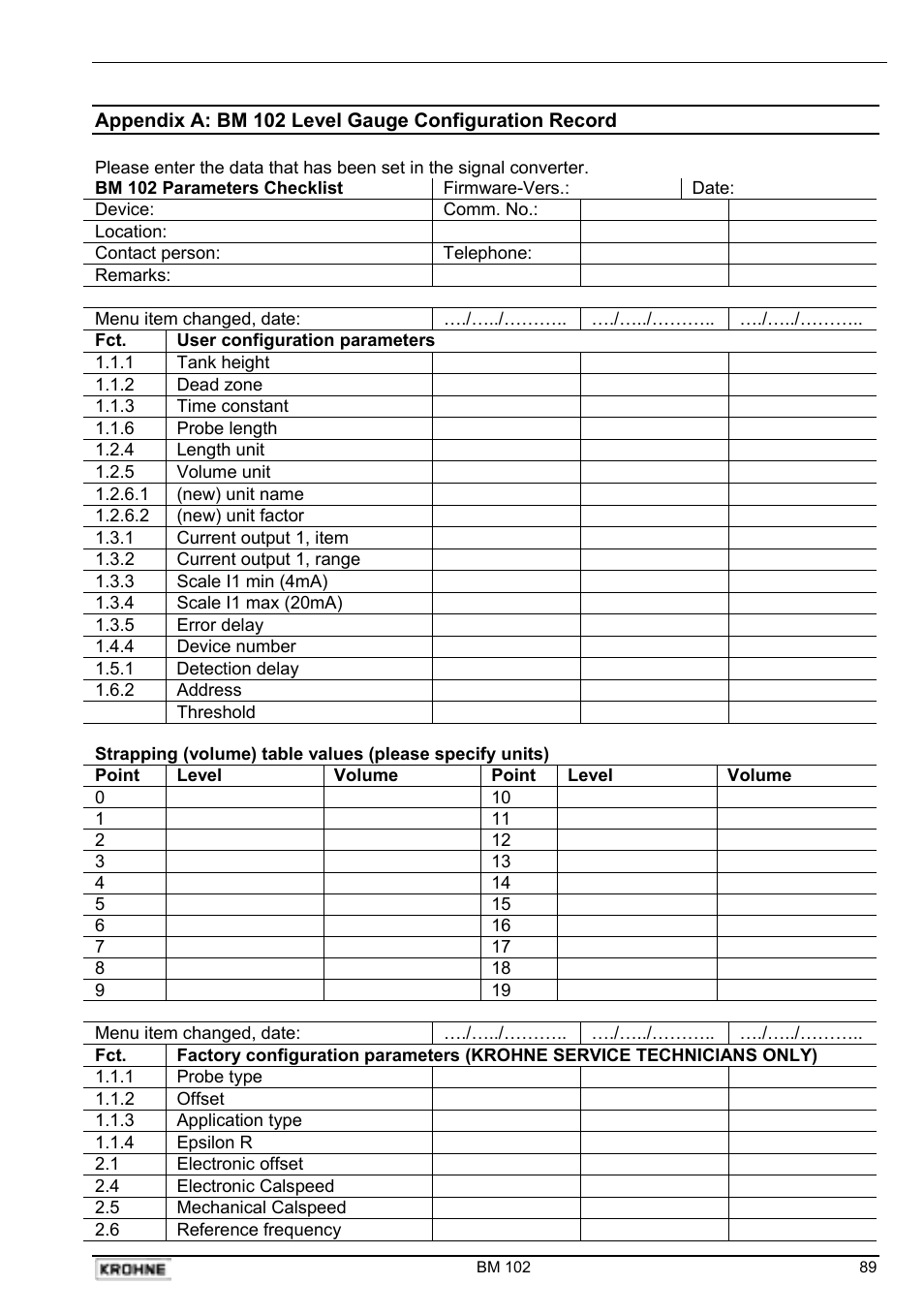 KROHNE BM 102 Handbook User Manual | Page 89 / 92