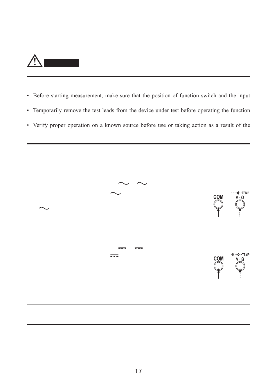 3 measuring instructions, W arnin g | KYORITSU 1052 User Manual | Page 18 / 40