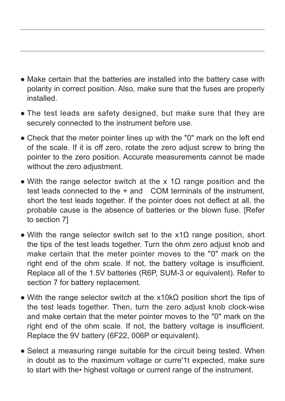 Operating instructions | KYORITSU 1109S User Manual | Page 13 / 36