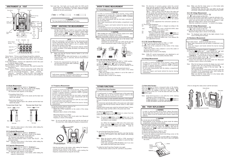 Prohibition | KYORITSU 2012R User Manual | Page 2 / 2