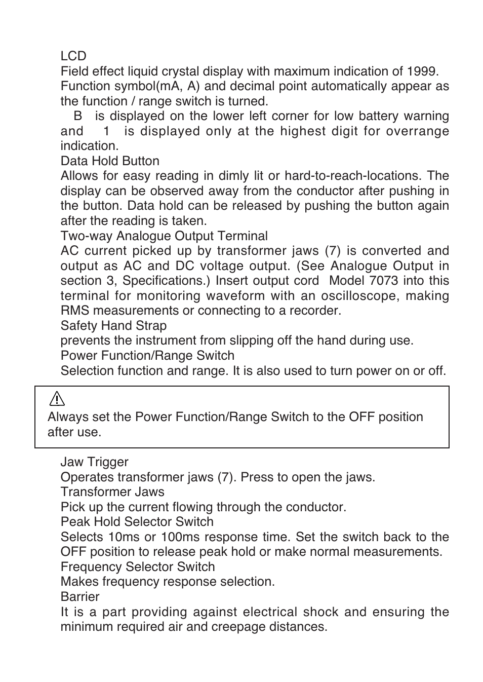 Caution | KYORITSU 2413F User Manual | Page 12 / 24