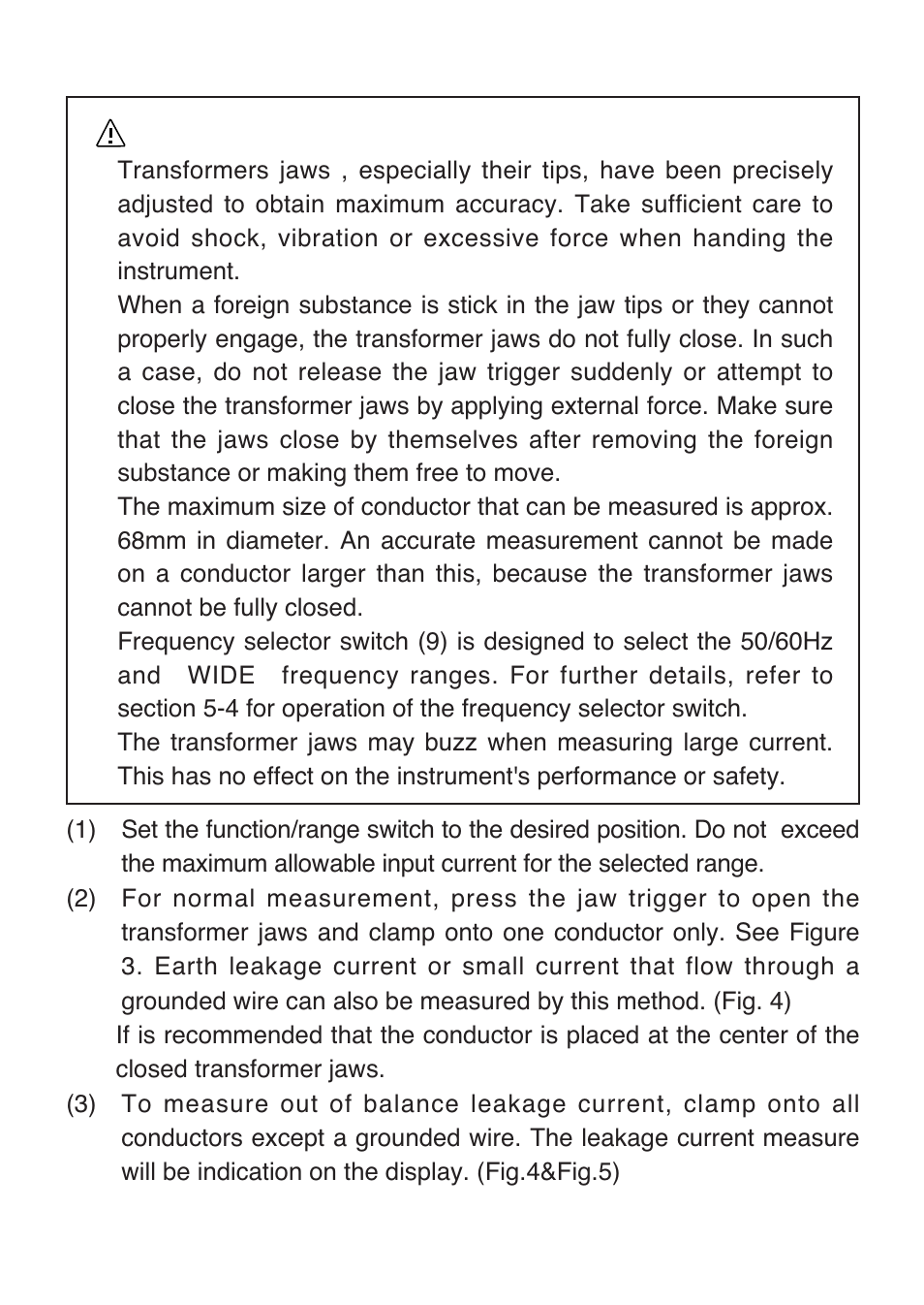 Caution | KYORITSU 2413F User Manual | Page 14 / 24