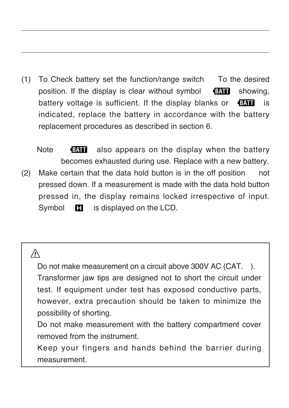 Operation, Warning | KYORITSU 2413R User Manual | Page 13 / 24