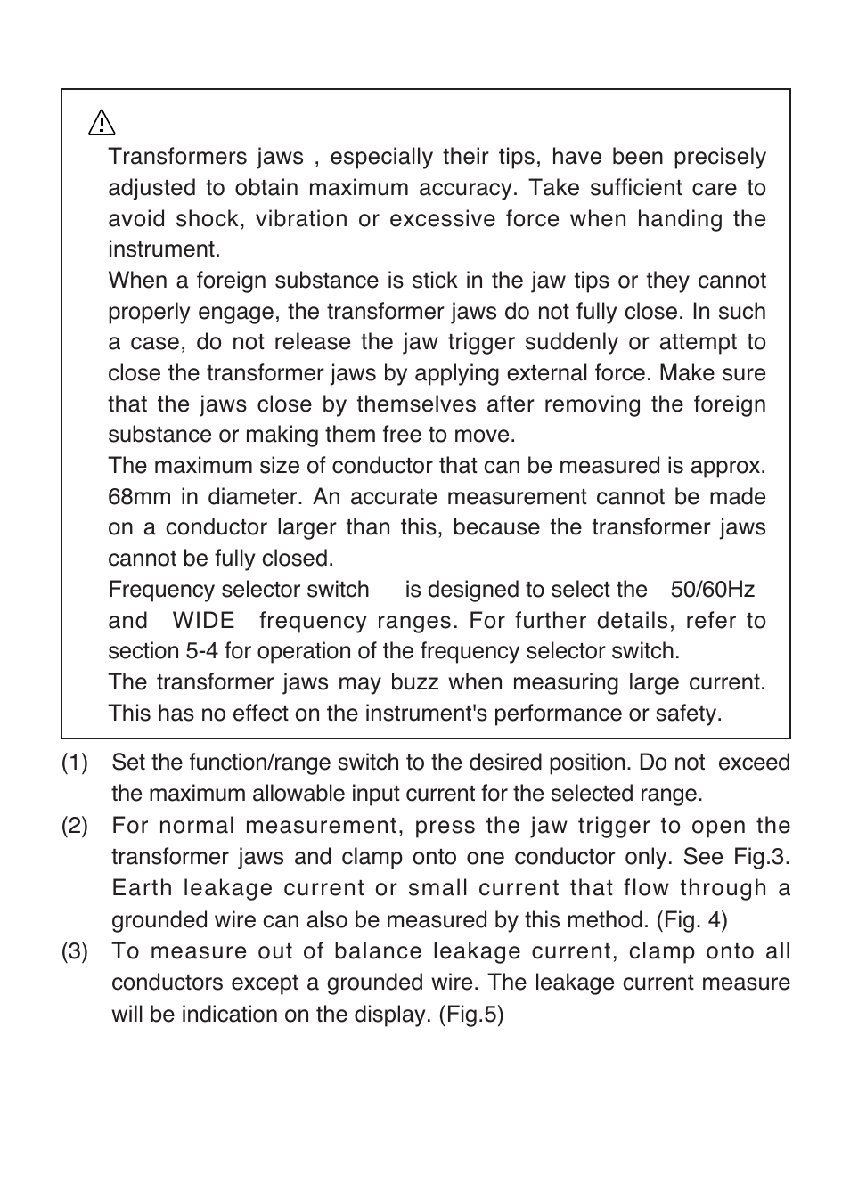Caution | KYORITSU 2413R User Manual | Page 14 / 24