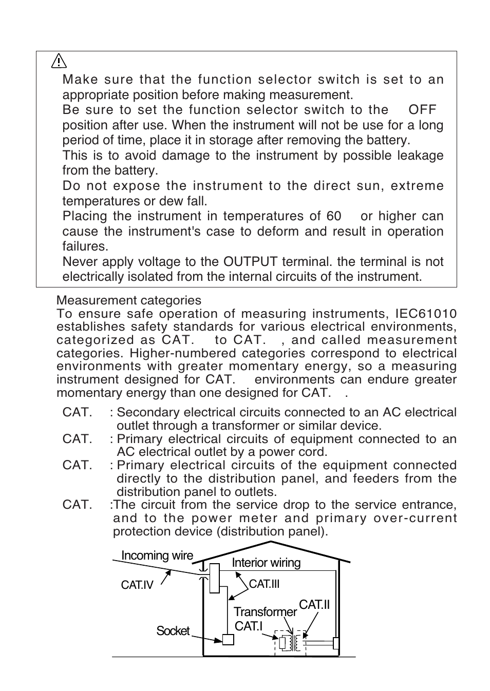 Caution | KYORITSU 2413R User Manual | Page 5 / 24