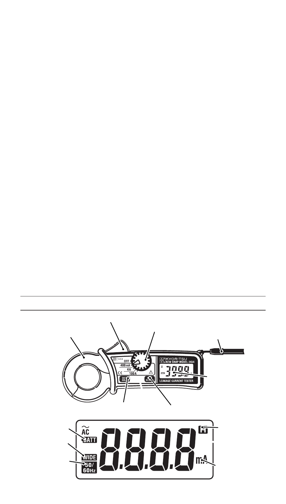 Instrument layout | KYORITSU 2434 User Manual | Page 4 / 10