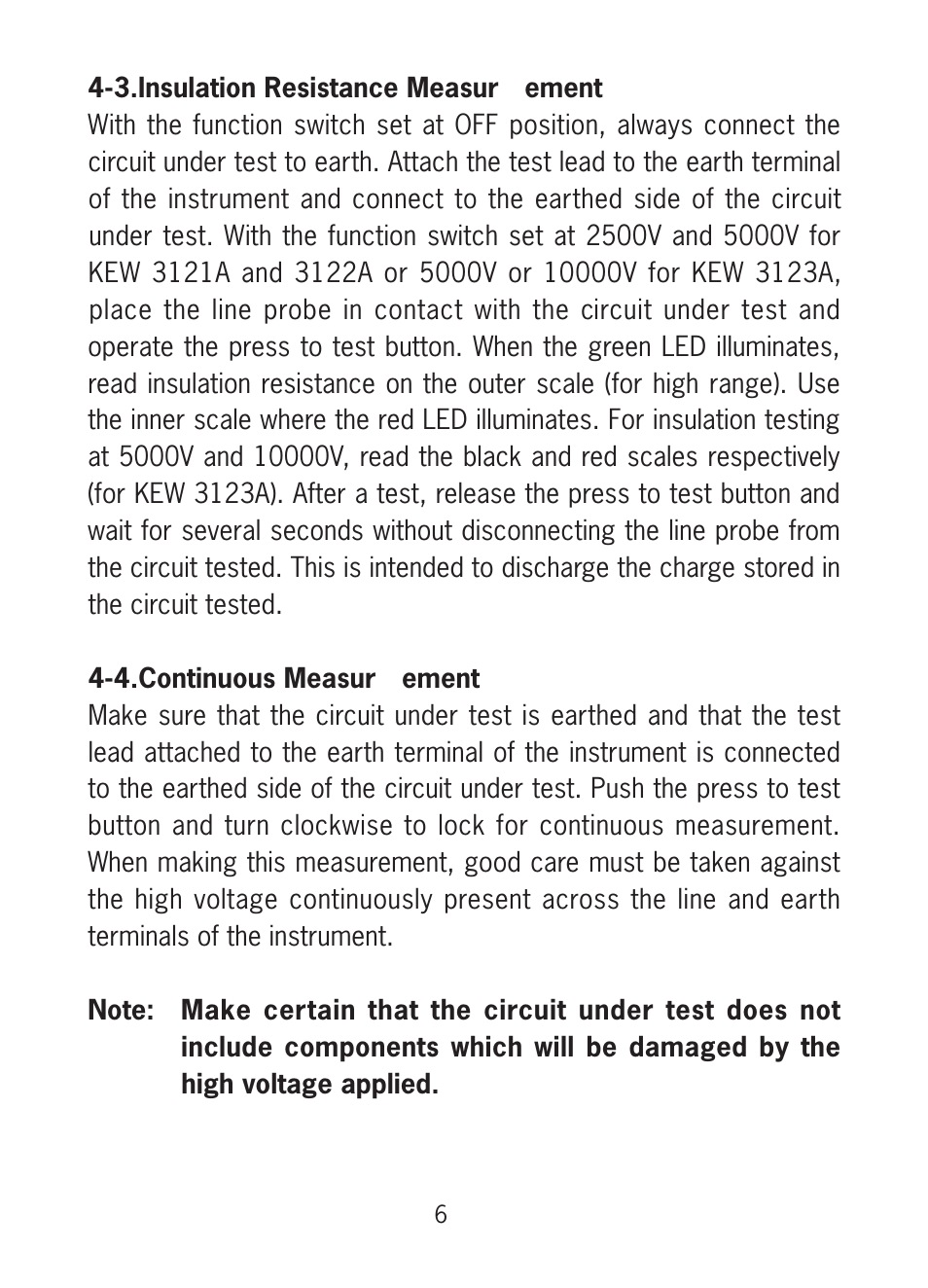 KYORITSU 3123A User Manual | Page 8 / 12