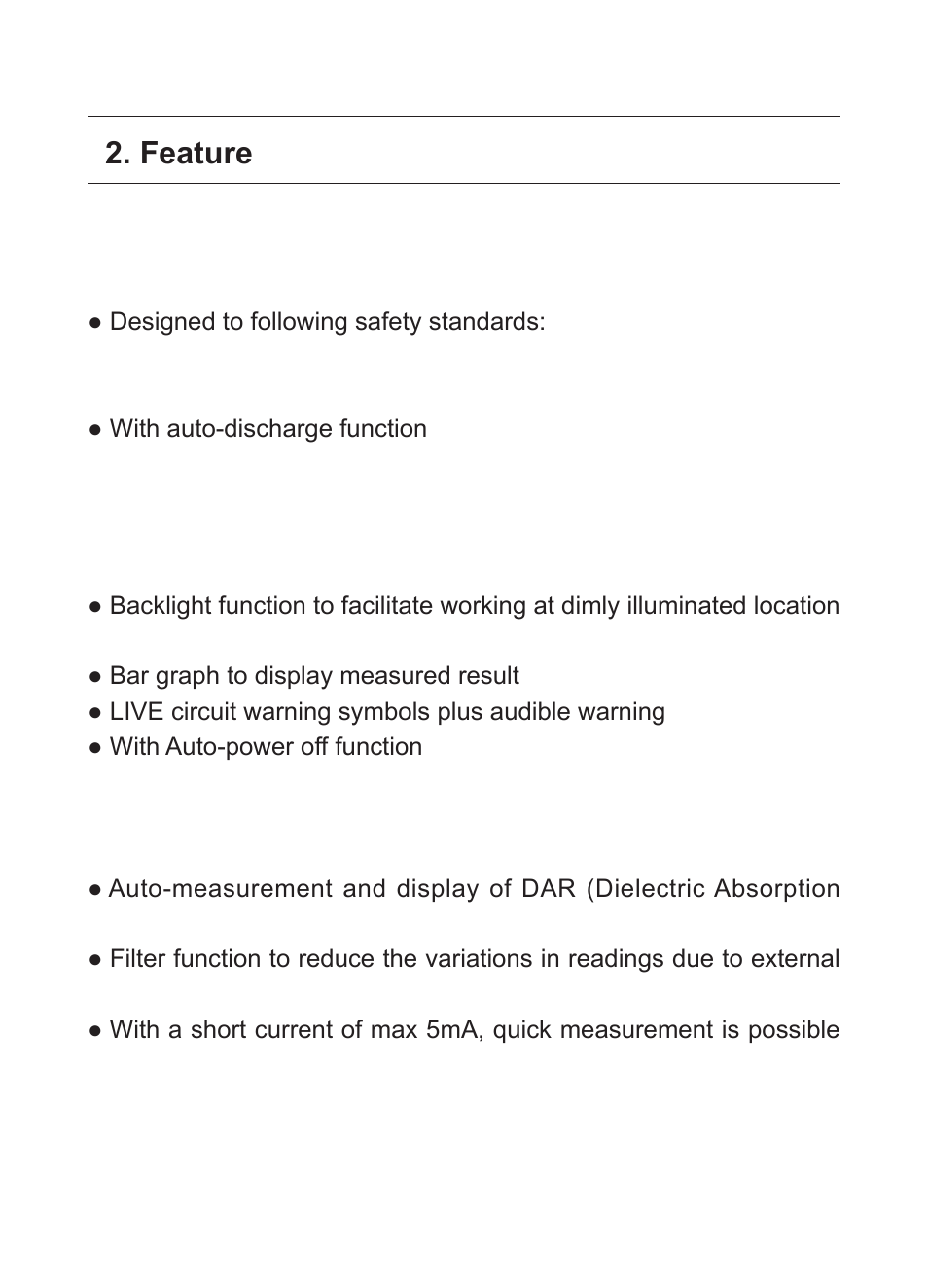 Feature | KYORITSU 3126 User Manual | Page 7 / 28