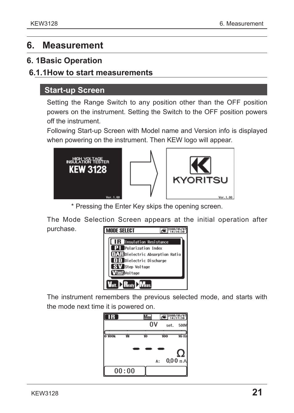 Measurement | KYORITSU 3128 User Manual | Page 25 / 88