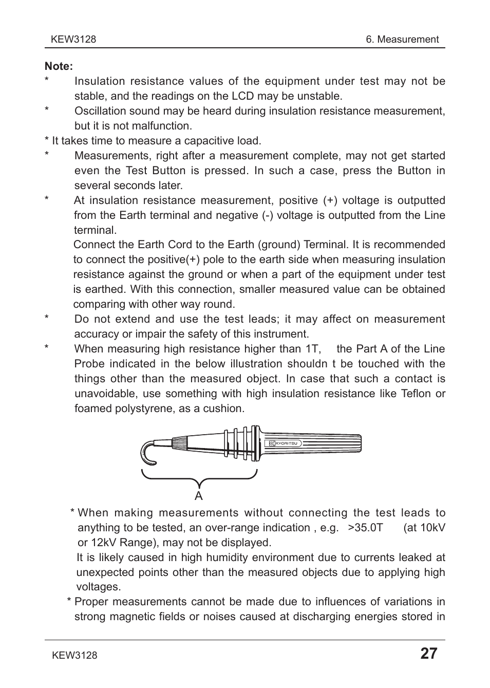 KYORITSU 3128 User Manual | Page 31 / 88