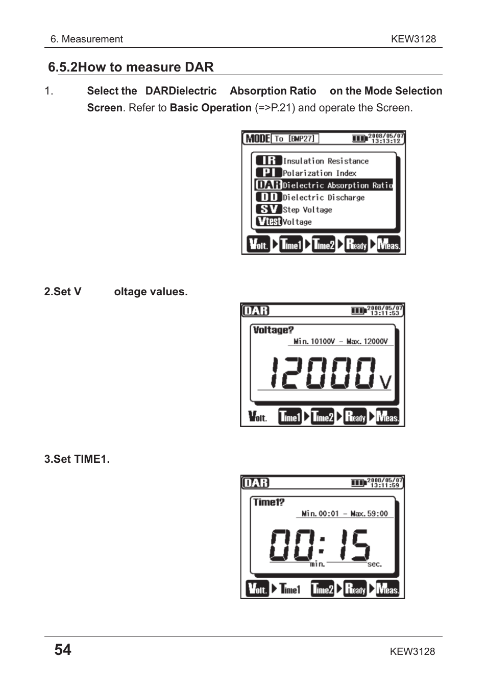 2 how to measure dar | KYORITSU 3128 User Manual | Page 58 / 88