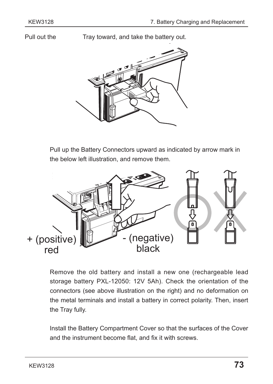 Positive) red - (negative) black | KYORITSU 3128 User Manual | Page 77 / 88