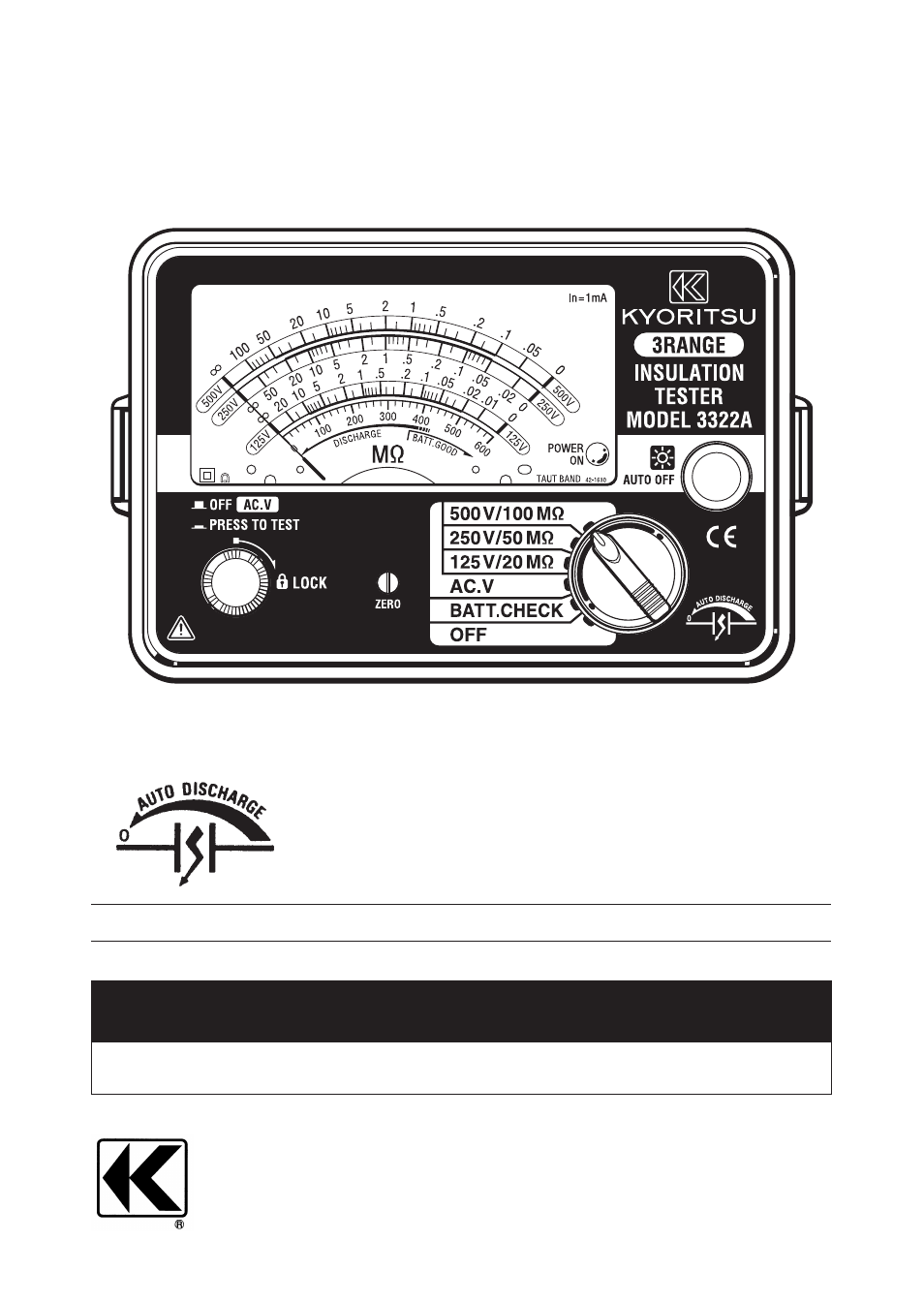 KYORITSU 3323A User Manual | 24 pages